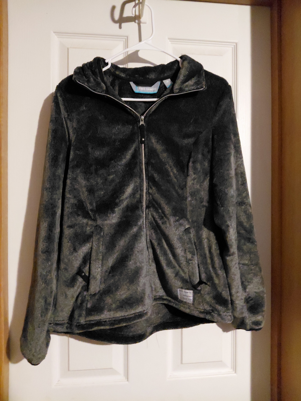 Free Country Plush Hooded Zip Jacket - Dark Gray